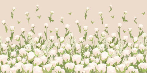Floral seamless border. Vector design for paper and other use