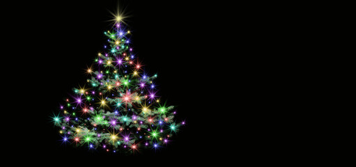 Obraz premium Christmas tree on a dark background