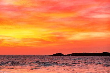 Beautiful sunrise over the ocean