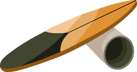 Vector balance board in yellow green color for taking care of yourself