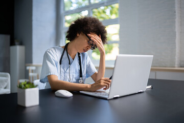 Sad Woman Nurse Stress And Pain