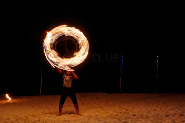 Fireshow at beach in Koh Phangan, Thailand