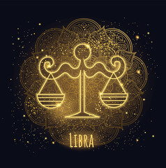 Colorful zodiac sign libra vector lineart. - 543696159