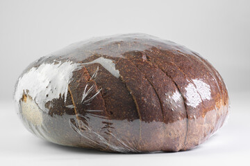 Black sliced ​​bread isolated on white background
