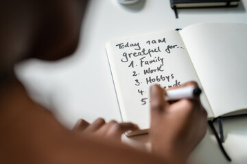 Gratitude Journal Concept. Writing I Am Grateful