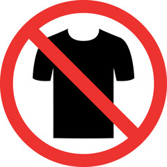 No t-shirt sign. Forbidden Signs and Symbols.