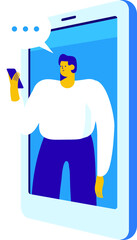 People chatting flat illustration