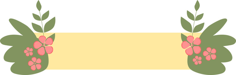 Ribbon Banner With Flowers