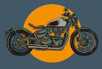 hand draw custom motorcycle vector illustration