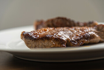 Beef cuts on white background