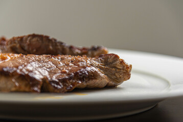 Beef cuts on white background