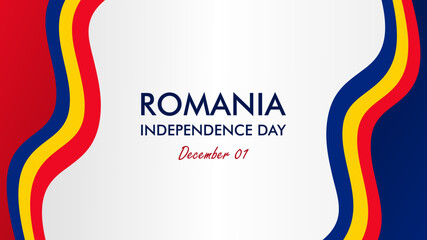 romanian independence text with romania flag as ornament - obrazy, fototapety, plakaty