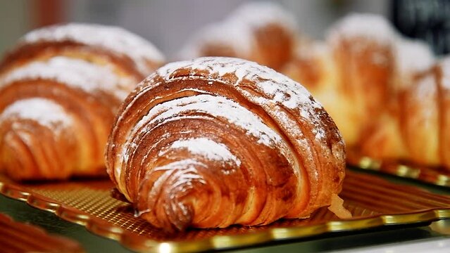 Bakery's assortment is displayed on the showcase