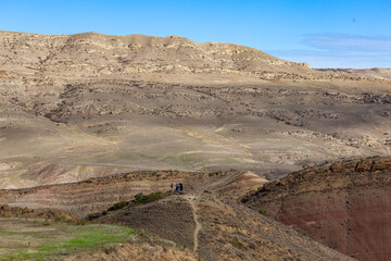 Colorful spectacular valley panorama in Gareja desert. Georgia