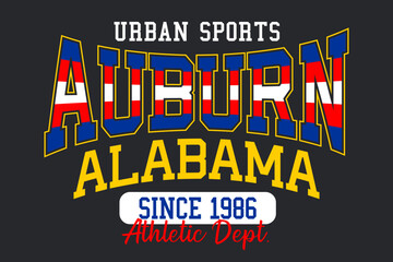 Fototapeta na wymiar Auburn Alabama vintage typography design