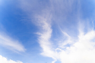 Naklejka na ściany i meble Blue sky background and white clouds soft focus at Phuket Thailand.