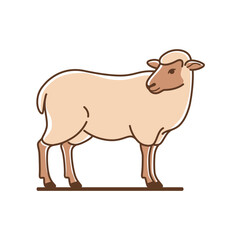 Cartoon sheep illustration. Vector illustration with farm animals in cartoon style.