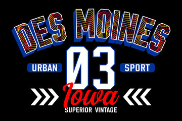 Des Moines Iowa 03 vintage typography design