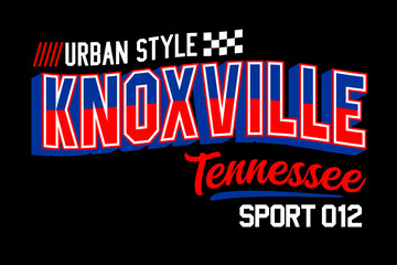 Knoxville Tennessee athletic vintage typography design - obrazy, fototapety, plakaty