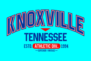 Knoxville Tennessee vintage typography design - obrazy, fototapety, plakaty