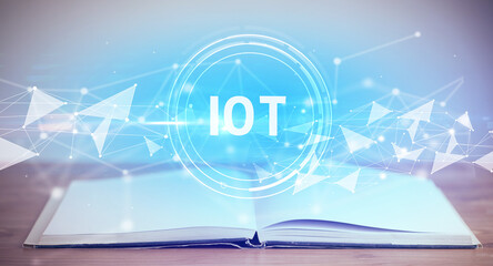 Open book with abbreviation concept