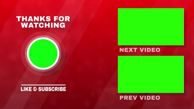 Animate end screen video with text thanks for watching and subscribe Comment Share Green Screen