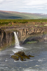 the famous godafoss waterfall in Iceland in summer