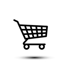 Shopping cart icon. flat design vector illustration for web and mobile