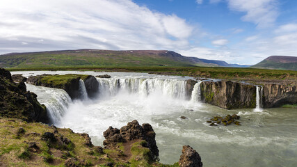 the famous godafoss waterfall in Iceland in summer