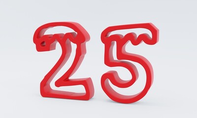 Red Merry Christmas symbols collection isolated on white background.