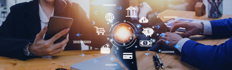 futuristic digital processing of biometric identification fingerprint scanner for access personal...