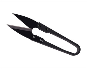 Vector Illustration of Traditional Pruning Shears, Japanese Bonsai Garden Tools Flower Scissors isolated on white background. Gardening hand tools