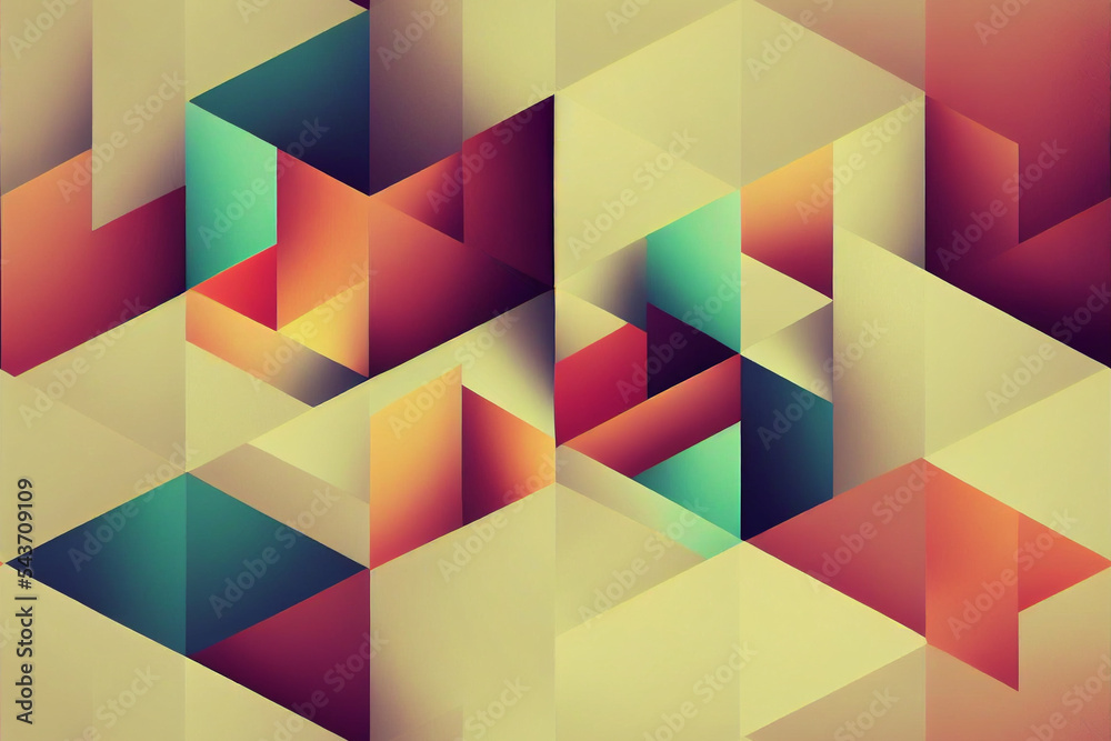 Wall mural abstract cube pattern