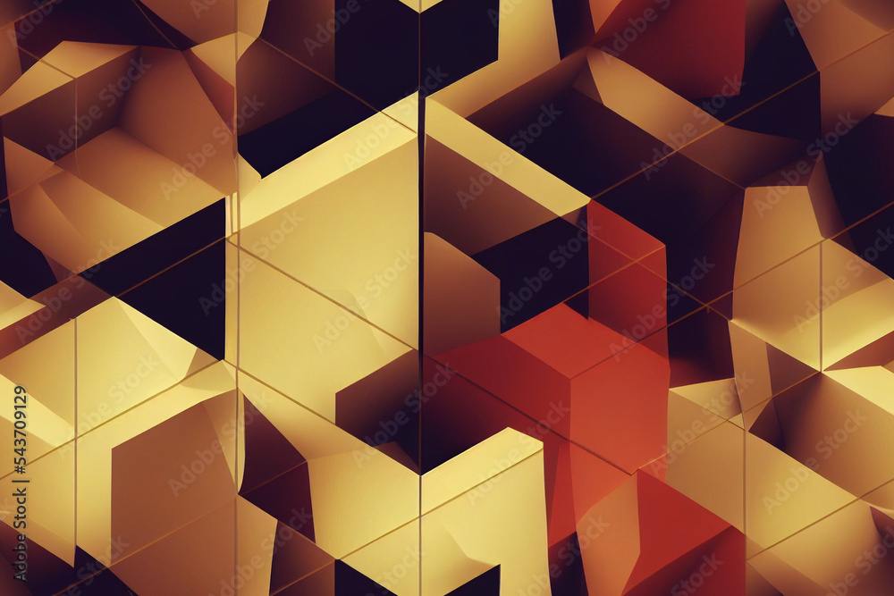 Wall mural abstract cube pattern