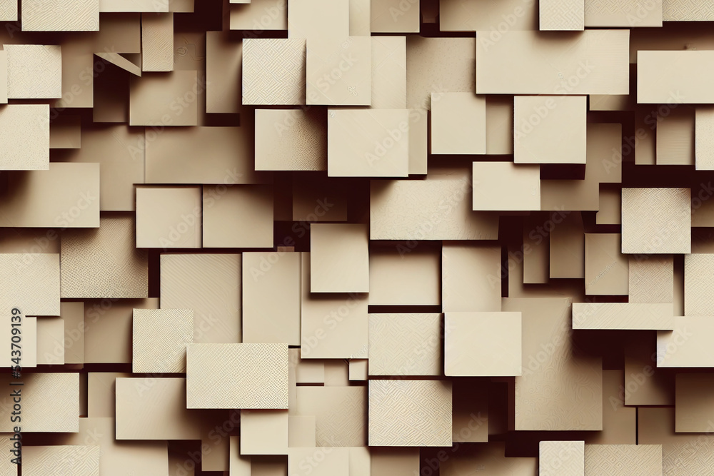 Wall mural abstract cube pattern