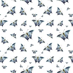 Plakat Butterfly blue violet a beauty pattern watercolor