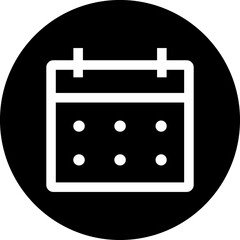 Calendar black circle sign