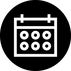 Calendar black circle sign