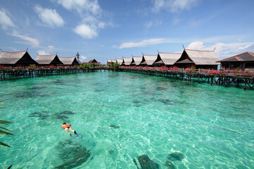 Kapalai resort at Kapalai Island, Borneo, Malaysia