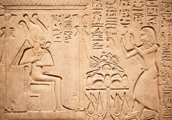 Hieroglyphs on the wall - obrazy, fototapety, plakaty