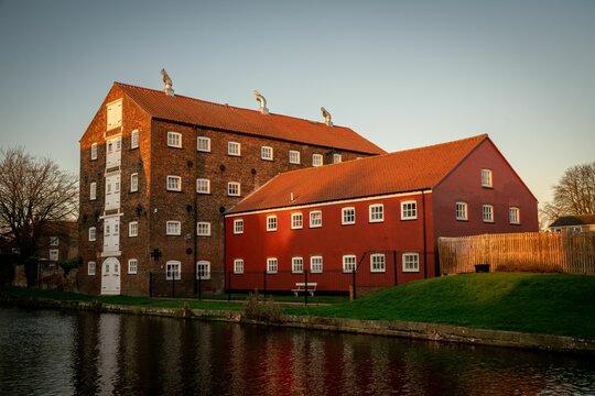Beautiful shot of the Victorian Warehouses on the Driffield Navigation Canal, Yorkshire