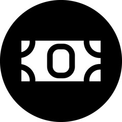 Money, currency, dollar black circle symbol