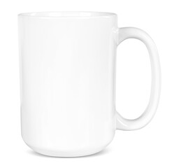 15 oz White Coffee Mug Mockup - Isolated