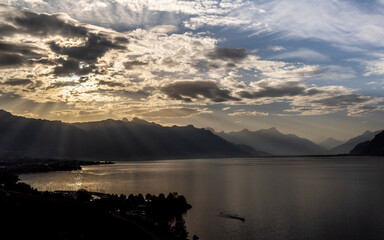 sunset over the lake