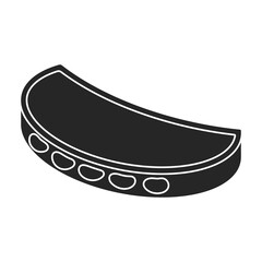 Tambourine vector black icon. Vector illustration drum on white background. Isolated black illustration icon of tambourine .