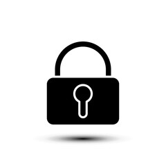 padlock icon. flat design vector illustration for web and mobile