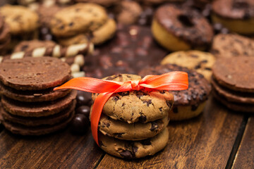 Variation of chocolate and biscuits for Holiday