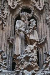 Obraz premium Detalle de la fachada de la Sagrada Familia, Barcelona, España.
