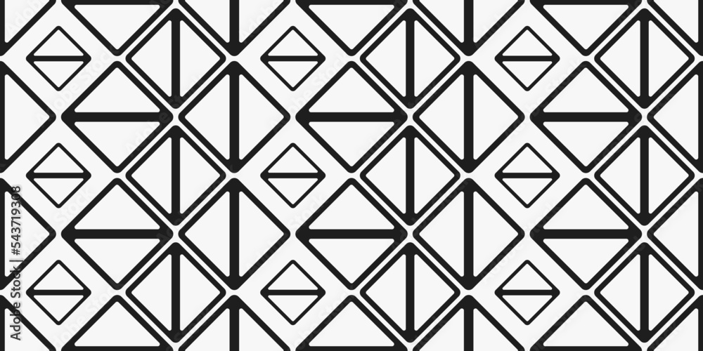 Aufkleber Triangles are hollow inside. Rhombuses with two triangles inside. Seamless pattern from tiles for interior design and print.