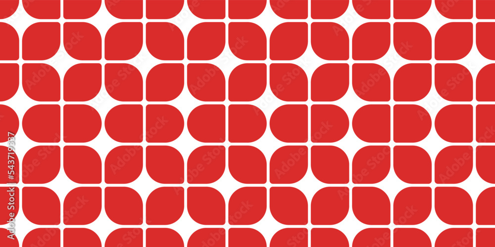 Poster red plain quarters are rounded. seamless pattern from tiles for interior design and print.